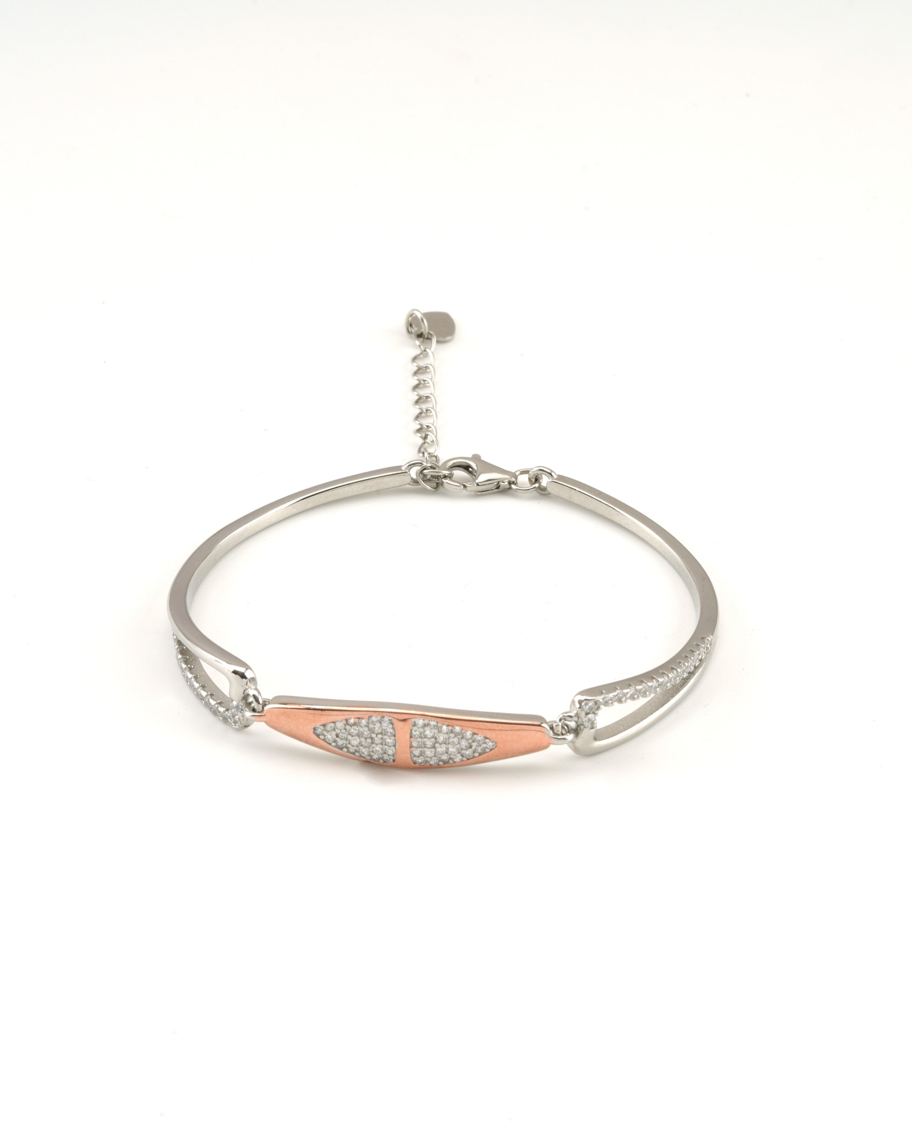 Rosé Pavé Curve Bar Bracelet
