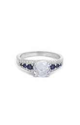 Midnight Crown Solitaire Silver Ring