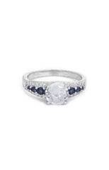 Midnight Crown Solitaire Silver Ring