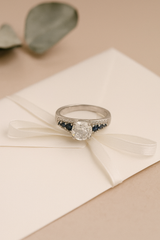 Midnight Crown Solitaire Silver Ring