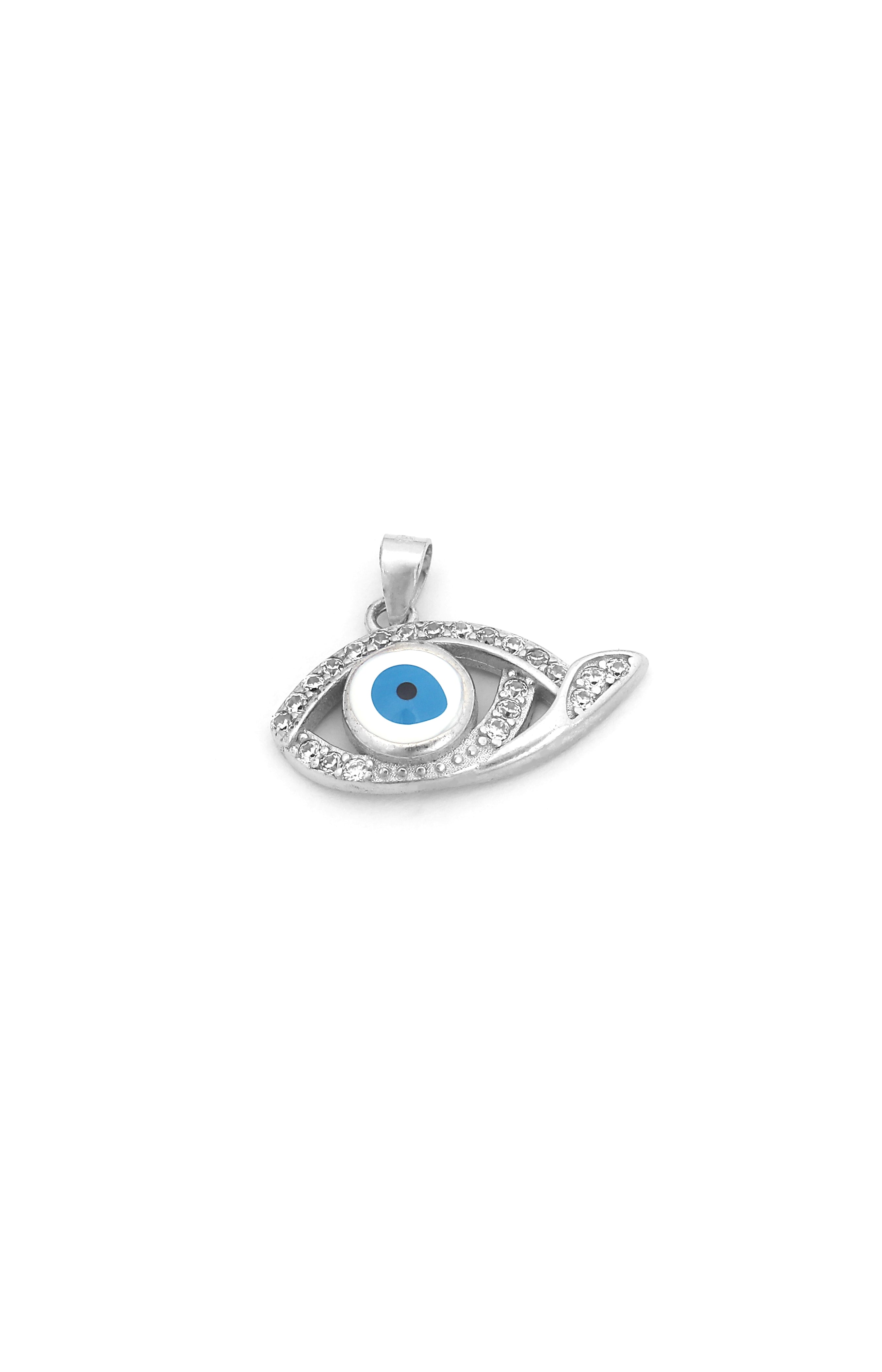 Silver Radiant Evil Eye Pendant
