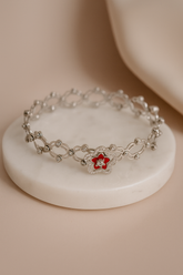 Silver Scarlet Bloom Transformable Ring-Bracelet