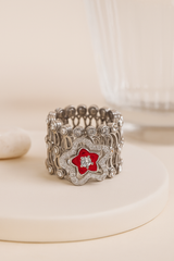 Silver Scarlet Bloom Transformable Ring-Bracelet