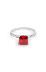 Silver Scarlet Radiance Emerald Ring