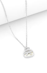 Silver Bow Charm Pendant Necklace