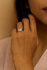 Silver Crystal Flutter Butterfly Ring