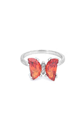 Silver Sunset Wings Butterfly Ring