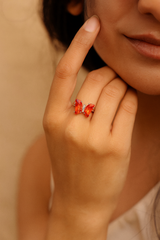 Silver Sunset Wings Butterfly Ring