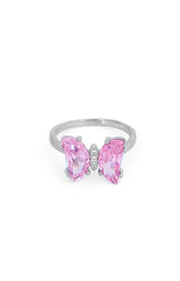 Rosé Flutter Butterfly Silver Ring