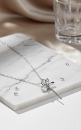 Silver Grace Bow Pendant Necklace