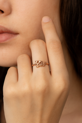 Rose Gold "I ♥ U" Ring