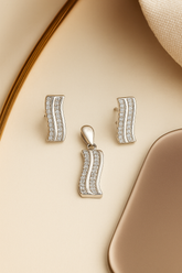 Ocean Gleam Silver Pendant Set