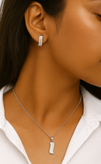 Ocean Gleam Silver Pendant Set