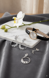 Orbit Glow Silver Pendant Set