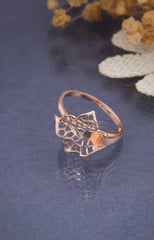 Rose Gold Floral Cutout Ring