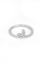 Silver Mini Butterfly CZ Ring