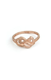 Twin Hearts Wavy Line Ring