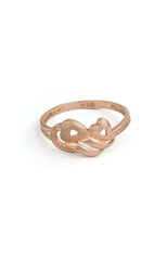 Twin Hearts Wavy Line Ring