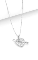 Silver Cupid’s Arrow Heart Pendant Necklace
