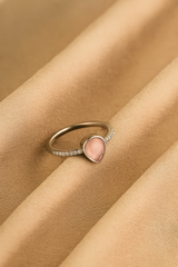 Silver Blush Drop Ring