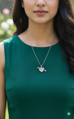 Silver Cupid’s Arrow Heart Pendant Necklace