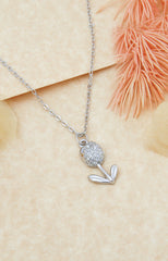 Silver Flower Pendant Necklace