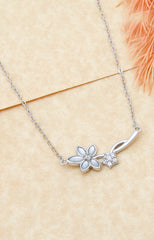 Silver Flower Pendant Necklace