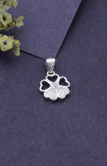 Silver Four-Heart Clover Pendant