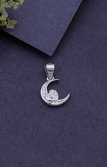 Silver Moon & Heart Pendant