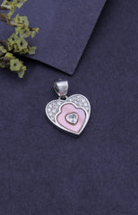 Silver Blush Embrace Heart Pendant
