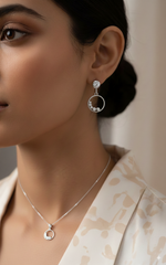 Orbit Glow Silver Pendant Set