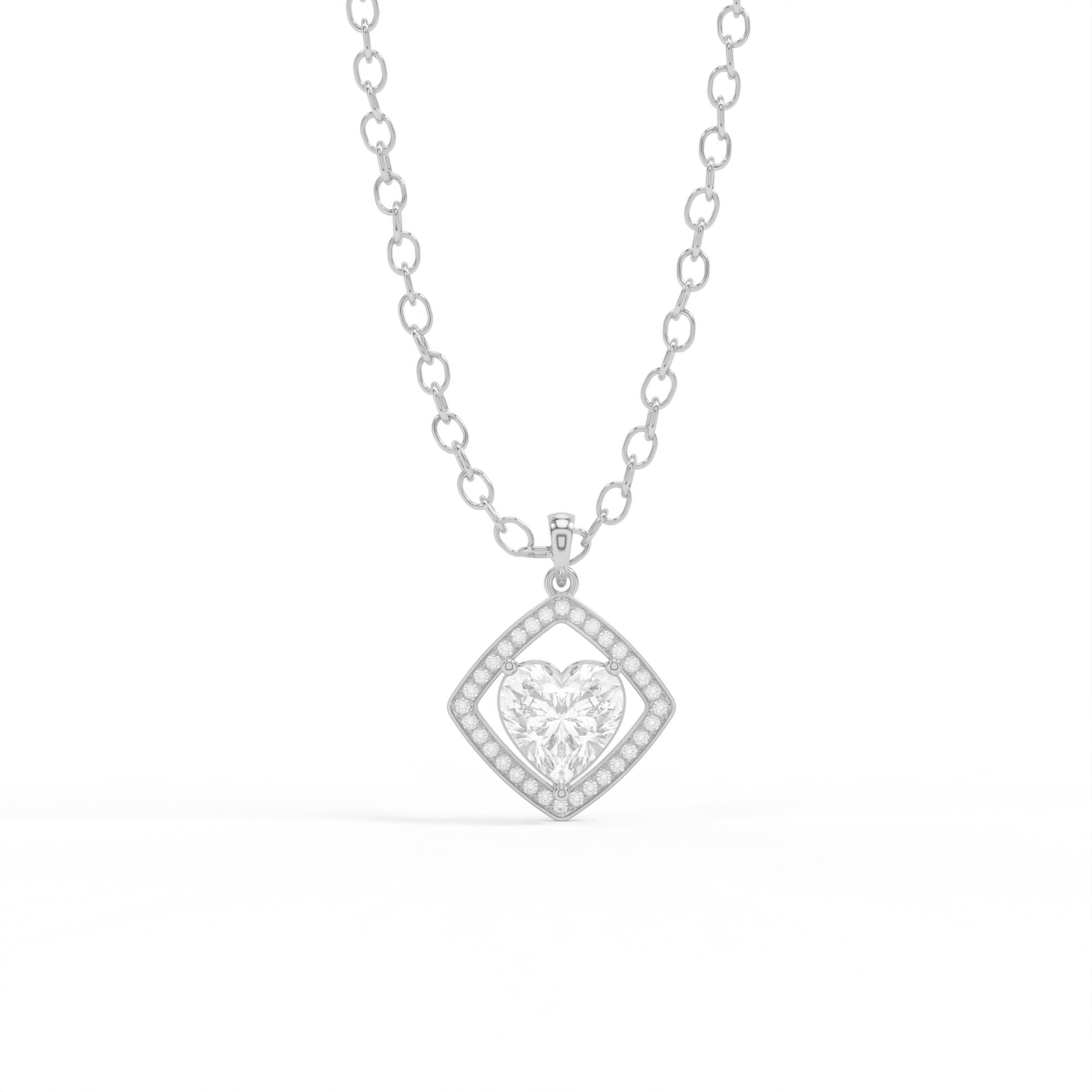 Heart Halo Pendant Necklace