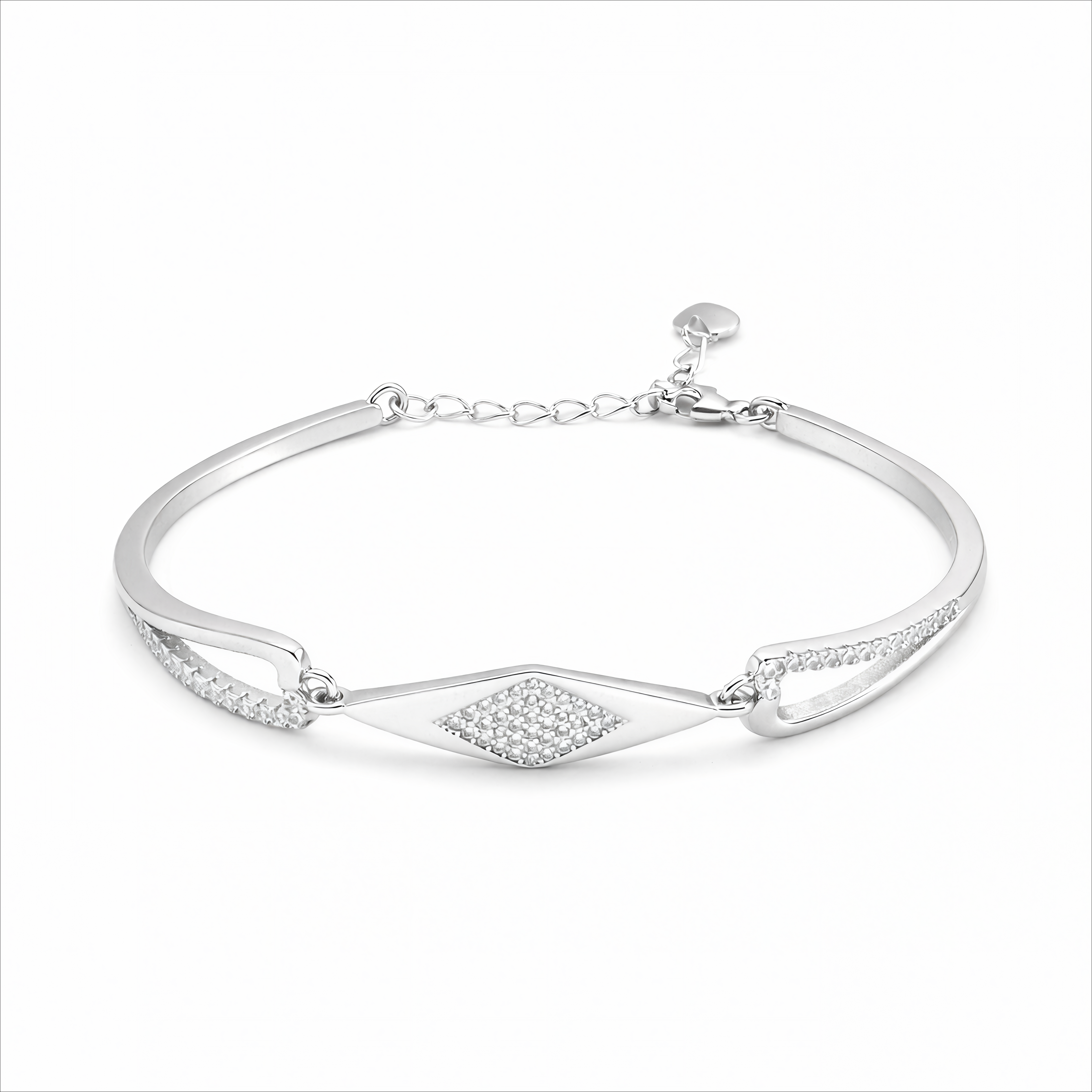 Diamond Shape Flow Bracelet – Minimal Geometric Adjustable Bracelet for Women | Elegant Contemporary Everyday Jewellery