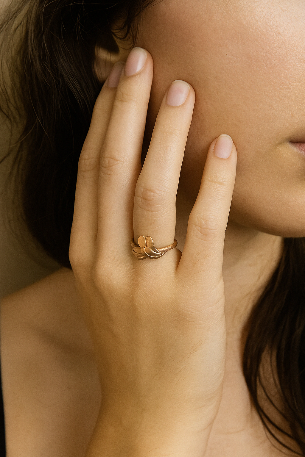 Leaf Motif Open Band Ring