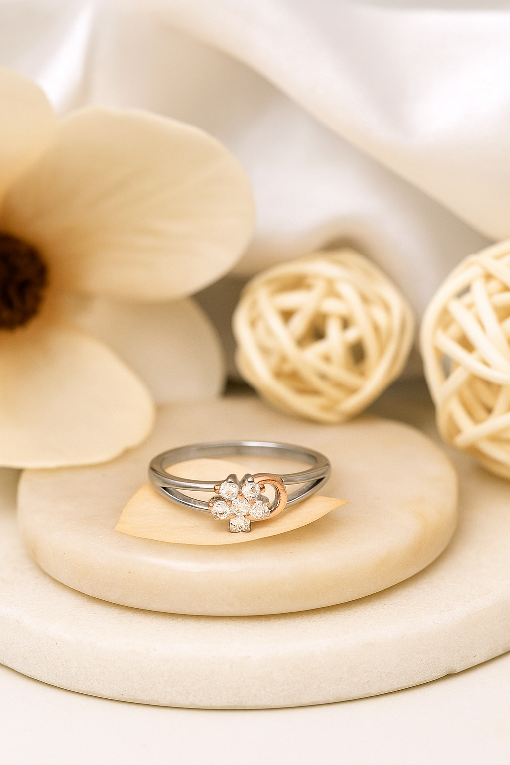 Diamond Cluster Arc Ring