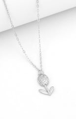 Silver Flower Pendant Necklace