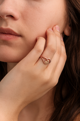 Wavy Band Heart Ring