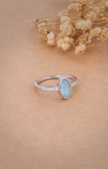 Blue Mist Marquise Silver Ring