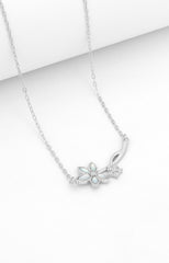 Silver Flower Pendant Necklace