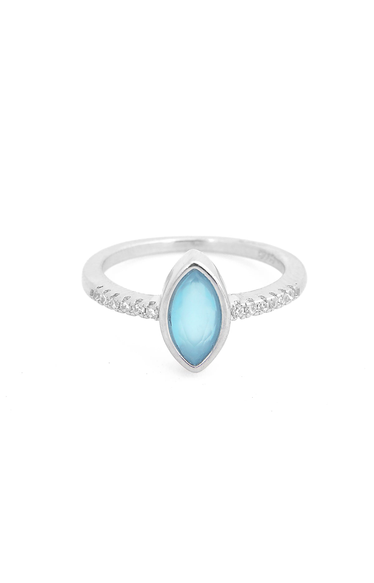 Blue Mist Marquise Silver Ring