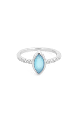 Blue Mist Marquise Silver Ring