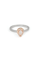 Blush Teardrop Halo Ring