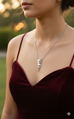 Silver Cascade Blossom Pendant Necklace