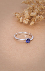 Aurora Blue Sapphire Solitaire Ring