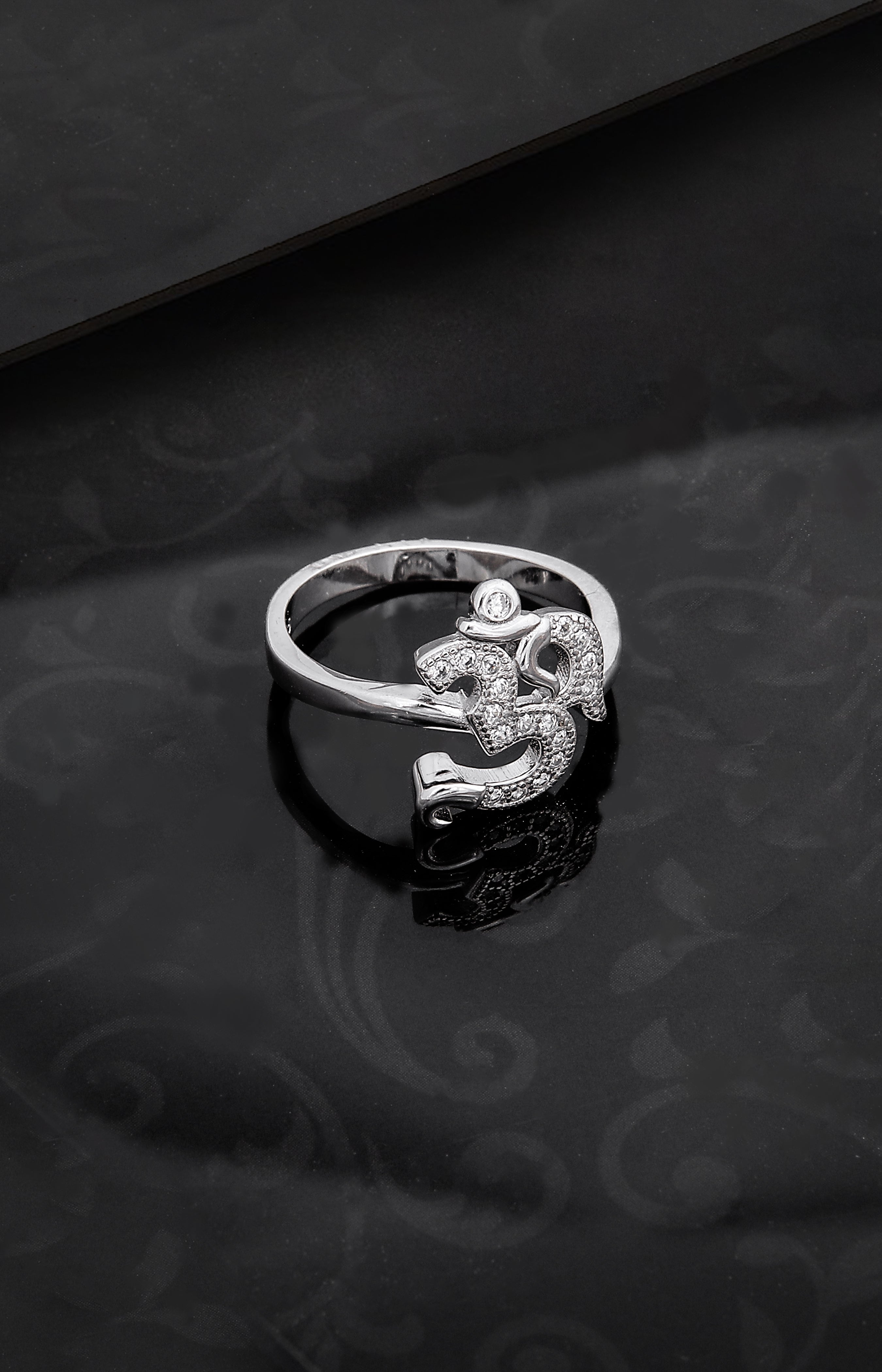 Om Blossom Silver Ring
