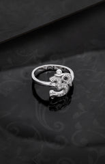 Om Blossom Silver Ring