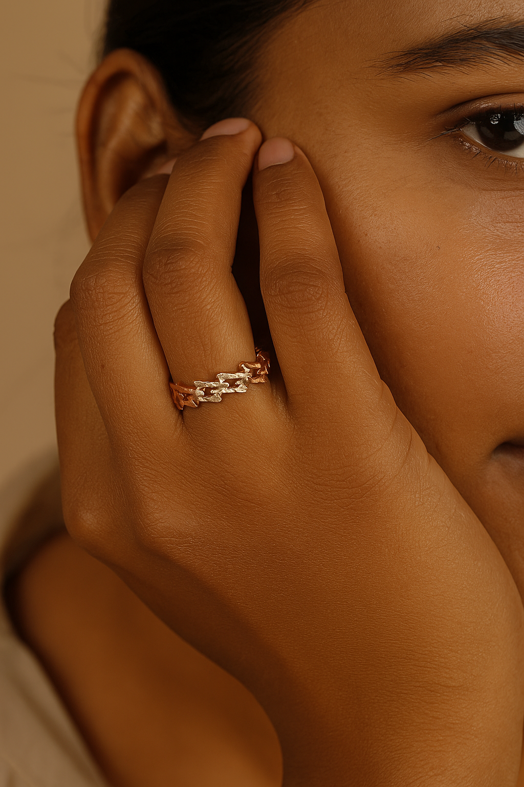 Zigzag Cutout Rose Ring