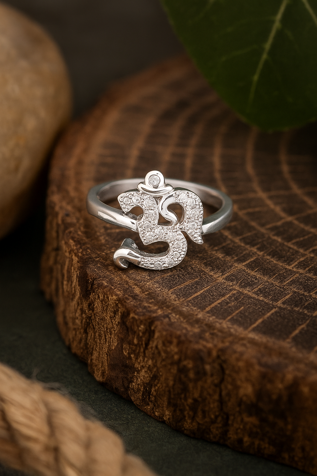 Om Blossom Silver Ring
