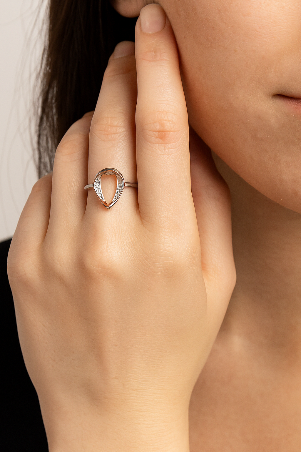 Teardrop with Diamond Accents Ring