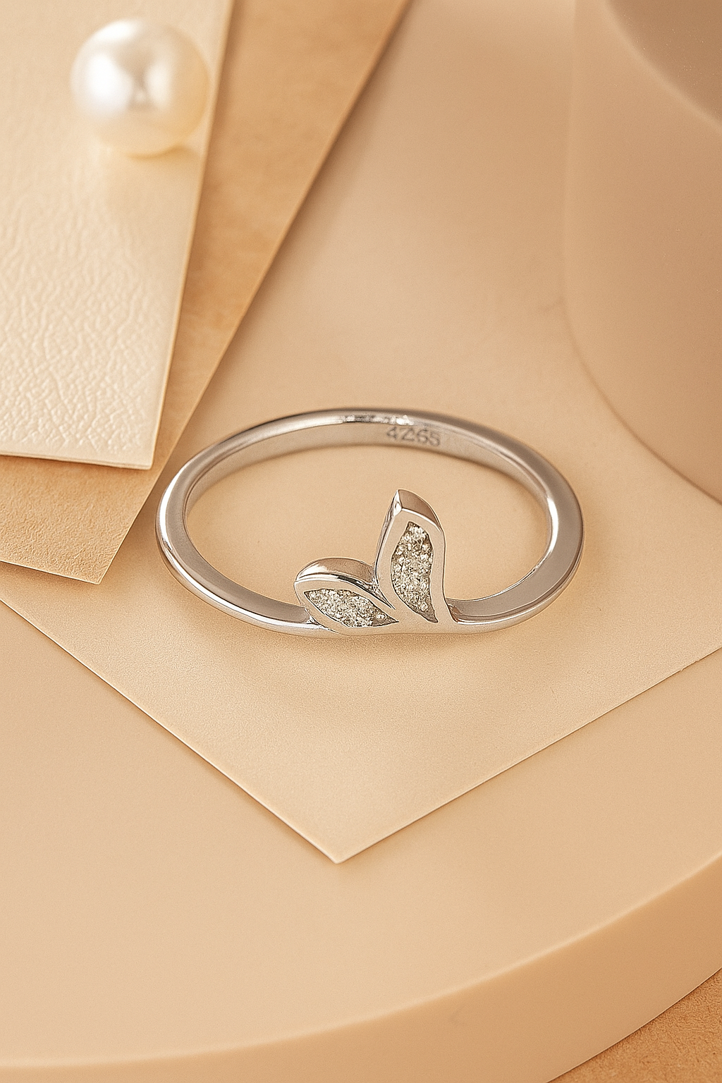 Silver Mini Butterfly CZ Ring